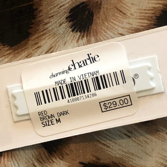 Charming Charlie Cheetah Print Long Sleeve Blouse - Picture 5 of 5